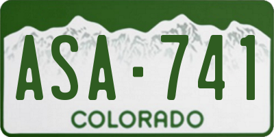 CO license plate ASA741