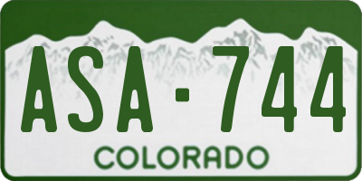 CO license plate ASA744