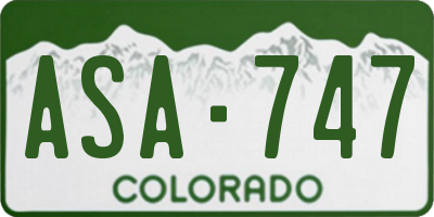 CO license plate ASA747