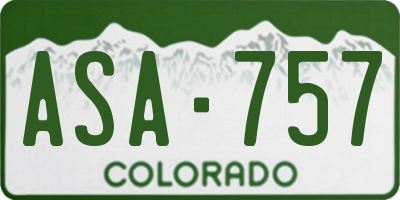 CO license plate ASA757