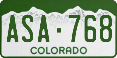 CO license plate ASA768