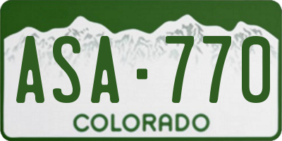 CO license plate ASA770