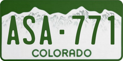 CO license plate ASA771