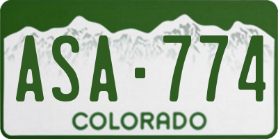 CO license plate ASA774