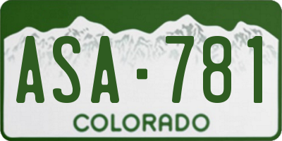 CO license plate ASA781