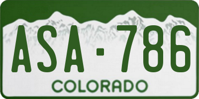 CO license plate ASA786