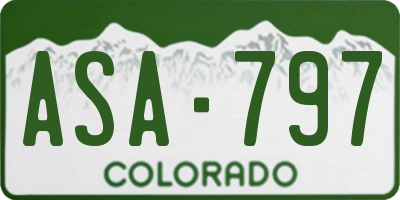 CO license plate ASA797