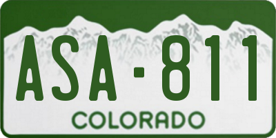 CO license plate ASA811