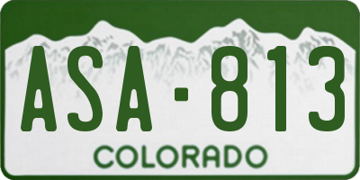 CO license plate ASA813
