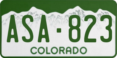 CO license plate ASA823