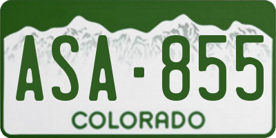 CO license plate ASA855