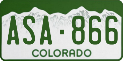 CO license plate ASA866