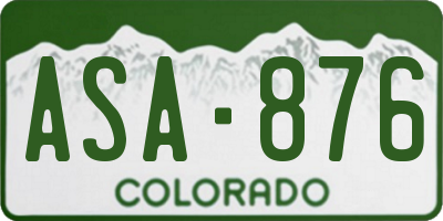 CO license plate ASA876