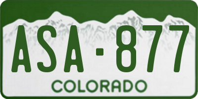 CO license plate ASA877