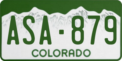 CO license plate ASA879