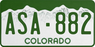 CO license plate ASA882