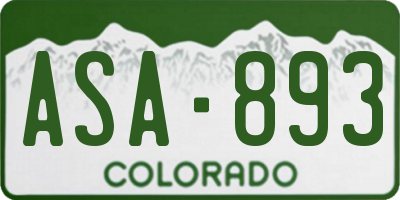 CO license plate ASA893