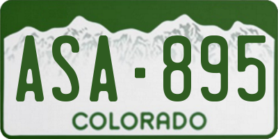 CO license plate ASA895