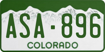 CO license plate ASA896