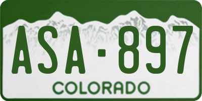CO license plate ASA897