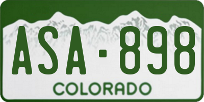 CO license plate ASA898