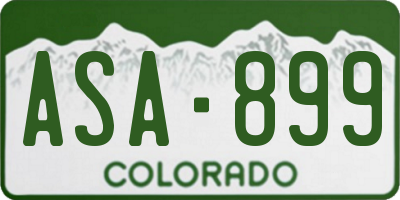 CO license plate ASA899