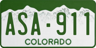 CO license plate ASA911