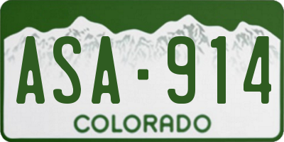 CO license plate ASA914