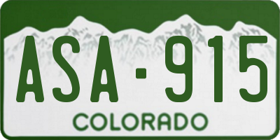 CO license plate ASA915