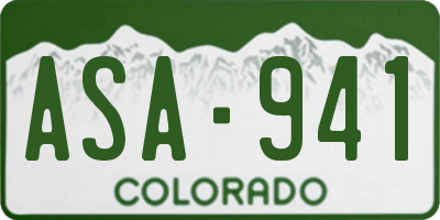 CO license plate ASA941