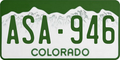 CO license plate ASA946