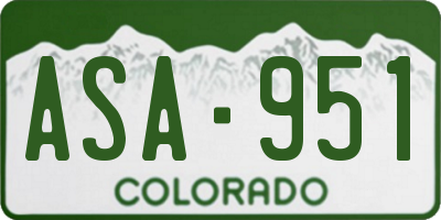 CO license plate ASA951