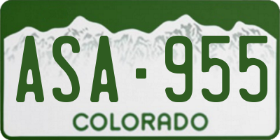 CO license plate ASA955