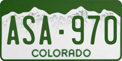 CO license plate ASA970