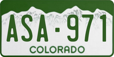 CO license plate ASA971