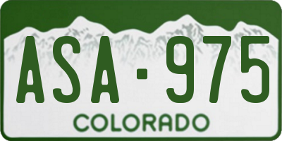 CO license plate ASA975