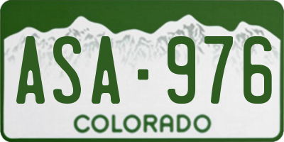 CO license plate ASA976