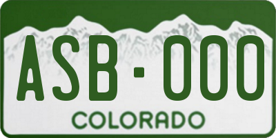 CO license plate ASB000