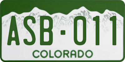 CO license plate ASB011