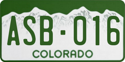 CO license plate ASB016
