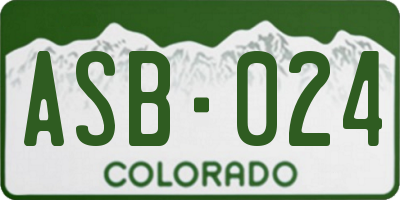 CO license plate ASB024