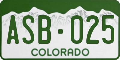 CO license plate ASB025