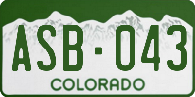 CO license plate ASB043