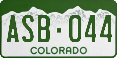CO license plate ASB044