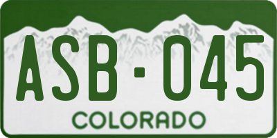 CO license plate ASB045