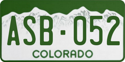 CO license plate ASB052