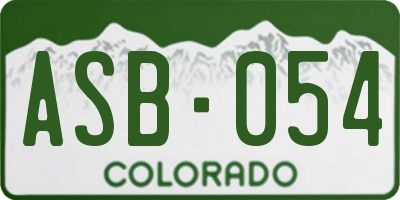 CO license plate ASB054