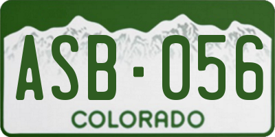 CO license plate ASB056