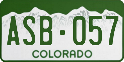 CO license plate ASB057