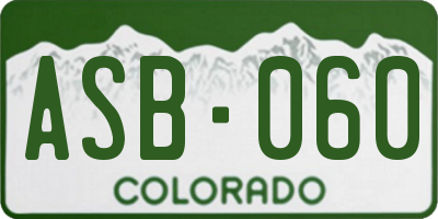 CO license plate ASB060
